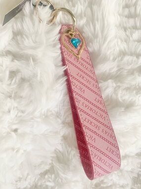 Victoria's Secret Pink Wristlet with Gold Heart Charm